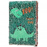 Little More Flip Sequin Notebooks - Cute Lined Journal for Drawing and Writing - Diary with Glitter Sequins Cover and Colourful Reversible Design - Birthday Party Gift for Kids and Teens - T-Rex