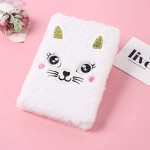 Lovely Animals Unicorn Cat Notebook Kids Plush Diary for Girls Teens Fluffy Journal Writing Pad A5 Lined 160 Pages