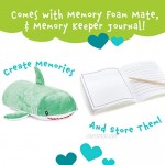 MEMORY MATES Jake The Shark Memory Foam Pillow Plush with Kid's Diary That Stores in Belly Pocket 15” Stuffed Animal 6 Journal