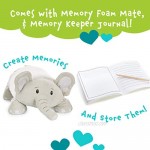 MEMORY MATES Piper The Elephant Memory Foam Pillow Plush with Kid's Diary That Stores in Belly Pocket 15” Stuffed Animal 6 Journal
