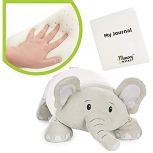 MEMORY MATES Piper The Elephant Memory Foam Pillow Plush with Kid's Diary That Stores in Belly Pocket  15” Stuffed Animal  6" Journal