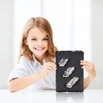 MHJY Magic Sequin Journal Reversible Sequin Notebook Mermaid Sequins Journal Color Changing Office Notebook School Diary for Kids Girls Festival Birthday Gifts （Black/Silver）