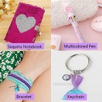 N A Magic Reversible Sequin Kids Diary Notebook Secret Kids Diary Personalized Notebook Journal with Combination Lock Bangle Bracelet Keychain and Pink Writing Pen