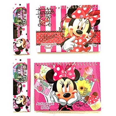 Party Favors Disney Mickey Mouse and Minnie Autograph Note Pads Book- (2 Pieces Minnie Mouse)
