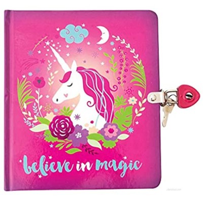 Playhouse Believe in Magic Unicorn Shiny Foil Cover Lock & Key Lined Page Diary for Kids