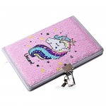 PojoTech Unicorn Notebook Sequin Secret Diary with Lock Reversible Mermaid Sequin Notebook Private Journal Magic Travel Journal Unicorn Notebook Gift for Adults and Kids (Pink)