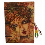 Purpledip Vintage Diary 'The Enchantress': Handmade Paper Journal with Beaded String Closure (11307)
