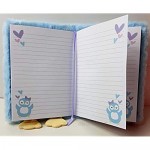 Rainbow Dreams Fuzzy Animal Theme Diary/Journal (Opulent Owl-Lt. Blue)
