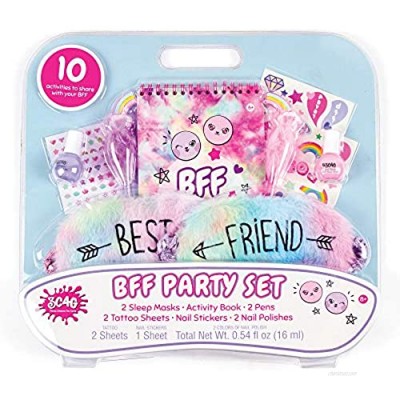 Three Cheers for Girls - BFF Party Set - Pastel Tie Dye - Sleepover Party Set and Nail Kit for Kids - Includes Nail Polish Set  Nail Stickers  Sleep Masks & Activity Book