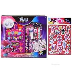 Trolls Diary with Lock for Girls with Trolls 3D Sticker Sheet Set  Diary for Girls  Diary with Lock for Girls  Girls Diary with Lock and Key  Diary for Teen Girls (Sparkling Set)