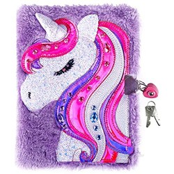 Unicorn Diary for Girls with Lock and Keys  Unicorn Journal  Magic Unicorn Notebook for Kids and Adults  Plush Secret Diary Lined Notebook 300 Pages for Writing and Drawing  Unicorn Gifts For Girls
