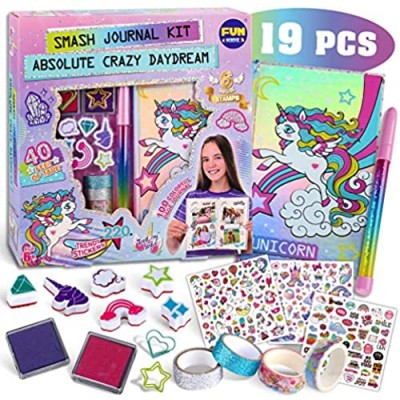 Unicorn Journal Kit for Girls  FunKidz Journal Suit Combination Kit for Kids with Foil Hard Cover Journal Pad Glitter Pen Tapes Perfect Teens Diary Kit Gift for Kids Ages 6 and Up