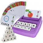 2 in 1 Matching Letter Number Games - Teaches Word Recognition Spelling and Increases Memory，Preschool Learning Educational Toys for Boys Girls Age 3-8 Years Words Spelling Math Learning Toy(purple)