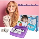 2 in 1 Matching Letter Number Games - Teaches Word Recognition Spelling and Increases Memory，Preschool Learning Educational Toys for Boys Girls Age 3-8 Years Words Spelling Math Learning Toy(purple)