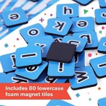 Barnacle Toys Lunchbox Letters Magnetic Alphabet Letters for Kids Lunchbox Magnetic Letter Set Includes 80 Magnetic Letter Tiles and a Lunchbox Magnetic Letter Board Letter Magnets for Toddlers