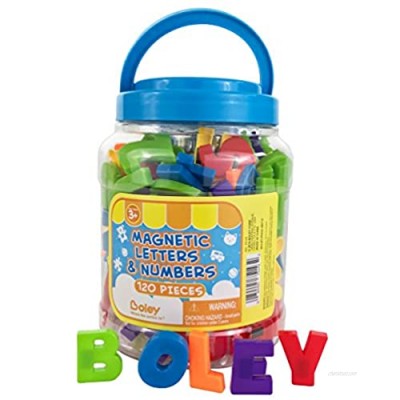 Boley 120 Piece Toddler Bucket of Magnetic Letters and Numbers - Magnetic Play Letters  Numbers and Symbols in A Clear Transportable Bucket - Great Educational Toy for Kids  Children  and Toddlers!