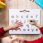 CONNOO Hobaby Double Sided Magnetic Alphabet Letter Board 2 in 1 ABC Magnet Tracing Board - STEM Educational Toy for Preschool Toddlers ABC Letters Uppercase & Lowercase Practicing