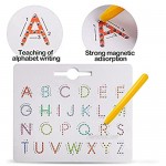Double Sided Magnetic Letter Board - 2 in 1 Alphabet Magnets ABC Tracing Board Game Uppercase & Lowercase Montessori Educational Toys for Kids Toddlers Boys Girls 3 4 5 6 7 8 Years Old