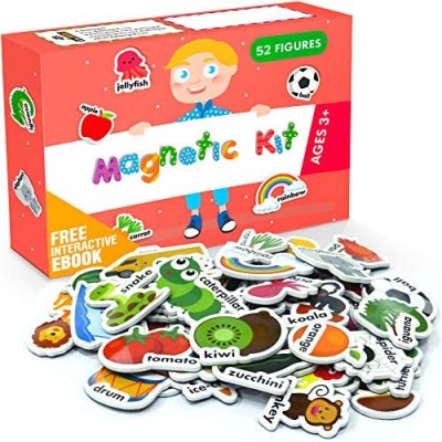 Foam Magnets for Toddlers - Refrigerator Magnets for Kids - Baby Magnets for Refrigerator and Whiteboard with Zoo and Farm Animals - Educational Magnetic Toys - Ideal for Kids!