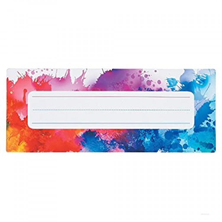 Fun Express Watercolor Name Plates - 24 Pieces - Educational and Learning Activities for Kids