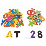 Hey! Play! 52 Pc. Math and Alphabet Magnet Set- Magnetic Wooden Refrigerator Letters and Numbers-Fun Educational STEM Toy- Creative Learning (80-Z0017062011)