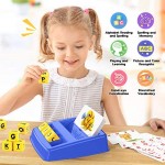 LET'S GO! Learning Toys for Toddlers 3-8 Matching Letter Game for Kids Educational Toys Flash Cards Toys for 3-8 Year Olds Boys Girls Board Games Kids Toys Birthday Gifts Blue