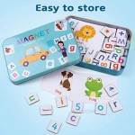 Lewo Magnetic Letters and Numbers Wooden Alphabet ABC Fridge Magnets Flash Cards Spelling Counting Game Preschool Educational Toys for 3 4 5 6 Years Old Kids Toddlers Boy Girl