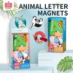 Little Bado Magnets Fridge Animals Colorful Letter Toys ABC Magnets Stick Alphabet Spelling Learning Game Toys Suitable for Children Over 3 Years Old