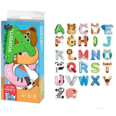 Little Bado Magnets Fridge Animals Colorful Letter Toys ABC Magnets Stick Alphabet Spelling Learning Game Toys Suitable for Children Over 3 Years Old