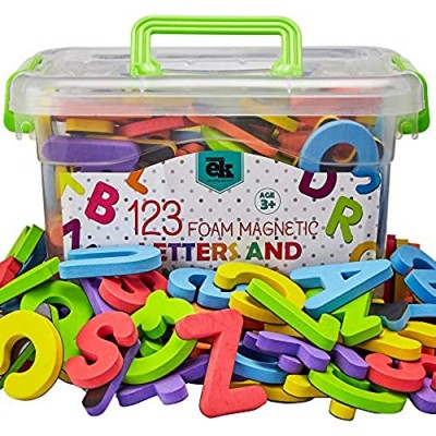Magnetic Foam Letters and Numbers Premium Quality ABC  123 Foam Alphabet Magnets | Educational Toy for Preschool Learning  Spelling  Counting in Canister