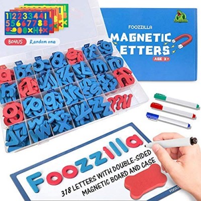 Magnetic Letters and Numbers 286 PCS Set Double-Sided Magnetic Board ABC Learning and Spelling Foam Letter Magnetic Letter Set Suitable for Kids Teachers and Schools
