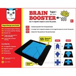 PLAY PANDA Brain Booster Type 1 (Junior) - 56 Puzzles Designed to Boost Intelligence - with Magnetic Shapes Magnetic Board Puzzle Book and Solution Book