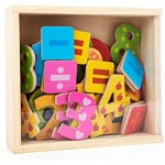 small foot wooden toys Colorful Wooden Magnetic Numbers in a Travel Box 40 Pieces for Learning Numbers and Early Math Educational Toy Designed for Ages 3+ Multi