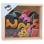 small foot wooden toys Colorful Wooden Magnetic Numbers in a Travel Box 40 Pieces for Learning Numbers and Early Math Educational Toy Designed for Ages 3+ Multi