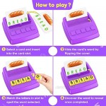 Toyze 2-in-1 Matching Letter Game for Kids Age 3-8 Preschool Learning Games for Early Reader Education Toys Birthday Gifts for 3-8 Year Old Girls Boys Spelling Toys for Pre-Kindergarten Toddler-Purple