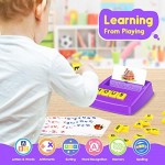 Toyze 2-in-1 Matching Letter Game for Kids Age 3-8 Preschool Learning Games for Early Reader Education Toys Birthday Gifts for 3-8 Year Old Girls Boys Spelling Toys for Pre-Kindergarten Toddler-Purple