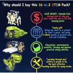 16-in-2 Educational Solar Robot Building Kit - 315PCS Science Kits Stem Projects for Kids - DIY Gifts for 6 7 8 9 10 11 12 Year Old Boys Girls - 2Pack Engineering Robotics Kit w/ Motorized Engine