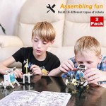 16-in-2 Educational Solar Robot Building Kit - 315PCS Science Kits Stem Projects for Kids - DIY Gifts for 6 7 8 9 10 11 12 Year Old Boys Girls - 2Pack Engineering Robotics Kit w/ Motorized Engine