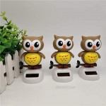 Amosfun Solar Dancing Figures Car Decor Toy Dancer Doll Desktop Decoration Favor Light Coffee Owl Shaped