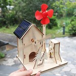 CYOEST DIY Wooden Science Experiment Educational STEM Building Kit - Science Models Stem Projects for Power Generation - Solar Energy Hand Crank Generator-Creative Motor Kit for Kids Teens