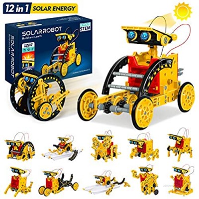GALOPAR STEM Toy 12-in-1 Solar Robot Toys  Education Science Robotics Kits for Kids Ages 8+  DIY Learning Science Building Toys  which Trains Skills of Science  Technology  Robotics for Girl and Boys