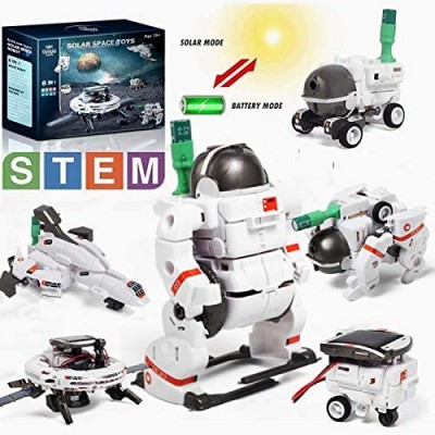 Lehoo Castle STEM Toys 6-in-1 Solar Robot Kit  Learning Science Building Toys  Educational Science Kits Powered by Sunlight or Battery  Solar Robot for Kids 8 9 10-12 Year Old Boys Girls Gifts