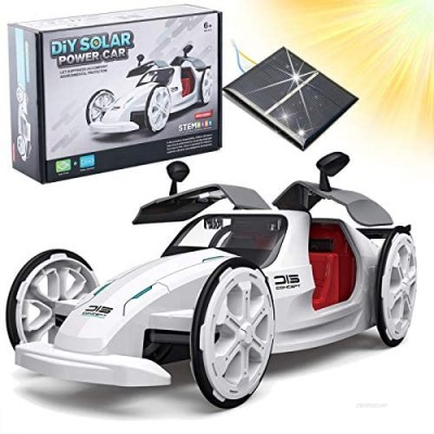 Masefu STEM Solar and Battery Powered Car Toy  DIY Eco-Engineering Science Assembly Vehicle with Openable Car Doors  Power by Sun Educational Experiment Building Car Kit for Kids 6+ Years Old Kids
