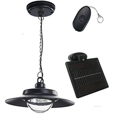 Nature Power 21030 Hanging Solar Powered LED Shed Light with Remote Control  Black Finish