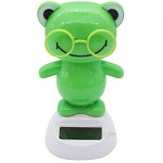NFZUNW 2 Pcs Solar Powered Dancing Figurine Toy Animal Solar Powered Dancing Toy Doll Kids Gift No Battery Required Bear and Frog