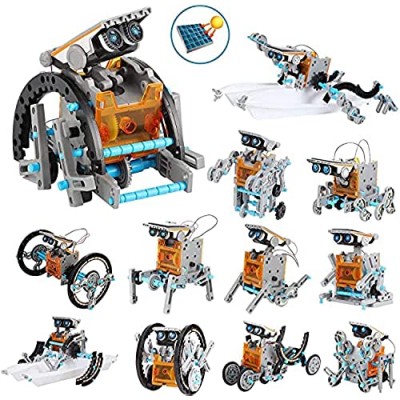 OFUN STEM Solar Robot Kit 12 in 1 Building Toys  Science Experiments Kits Toys for 10+ Year Old Boys  190-Pieces Kit DIY Assembled Crafts Gift/ Children's Day Gifts/ Birthday/ Activity