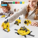 PicassoTiles STEM Kids Solar Powered Space Robot Educational Learning Engineering Building Toy 6-in-1 Creative Unique Transformation Renewable Sun Energy Science Experiment DIY Kit Boys Girls Age 8+