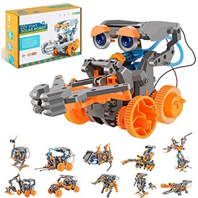 RCSPACEX Stem Project Toys for Kids 11 in 1 Solar Robot Science Experiment Kit for Boys Age 8-12  231 Pieces DIY Learning Education Building Set for Boys and Girls