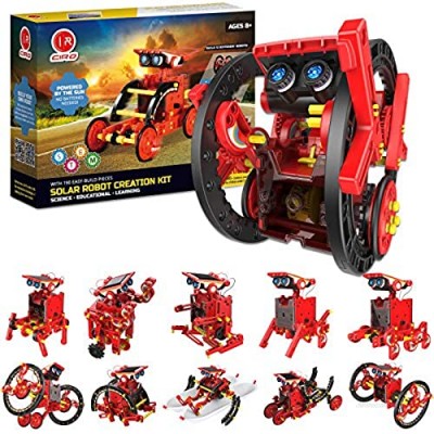 Solar Robots Toy  190 Pcs Stem Science Project Kit 12 in 1  Kids Educational Science Experiments Building robotics Kit for Boy and Girls Aged 8-12  Creation Solar Powered Engine Assembly Robot Kit