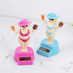 VALICLUD 2pcs Solar Dancing Bikini Girls Car Ornament Adornment Funny Swinging Dolls Car Decor Gift (Random Color)
